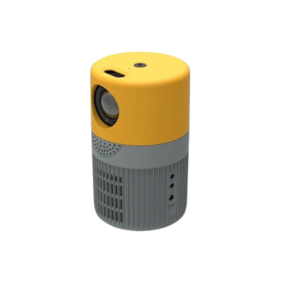 Mini projecteur vidéo sur batterie jaune